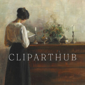 Carl Holsøe's Interior with Artist's Wife Painting Closeup