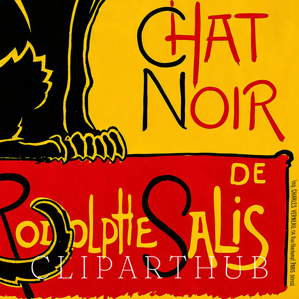 Le Chat Noir Vintage Poster Closeup