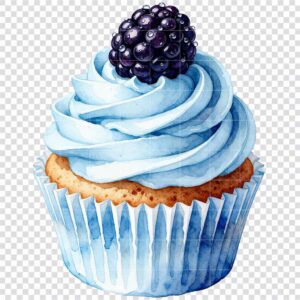 Cupcake watercolor clipart