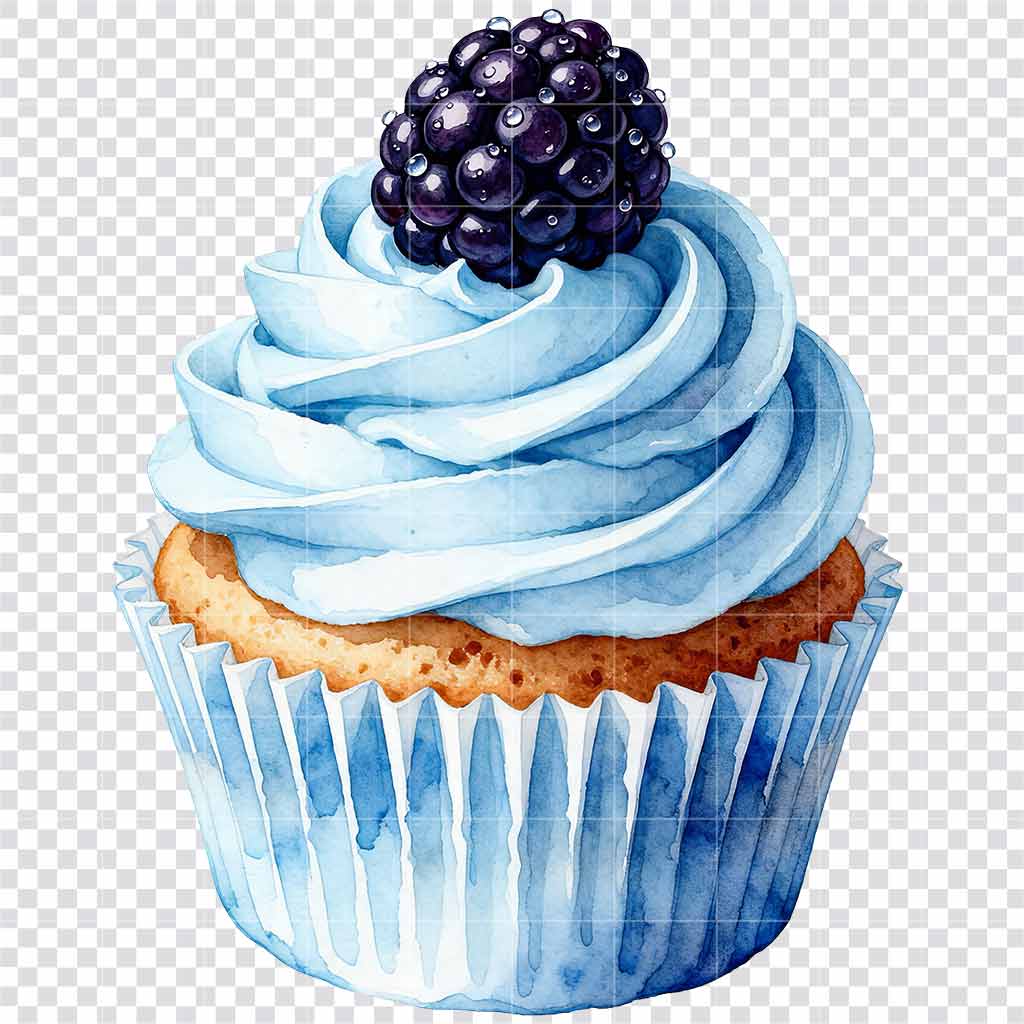 Cupcake watercolor clipart