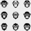 Monkey head silhouette SVG bundle