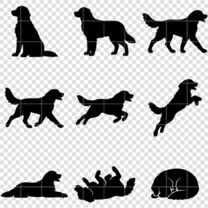 Retriever dog silhouette SVG bundle