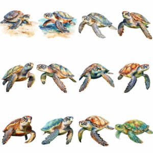 Sea turtle watercolor clipart bundle