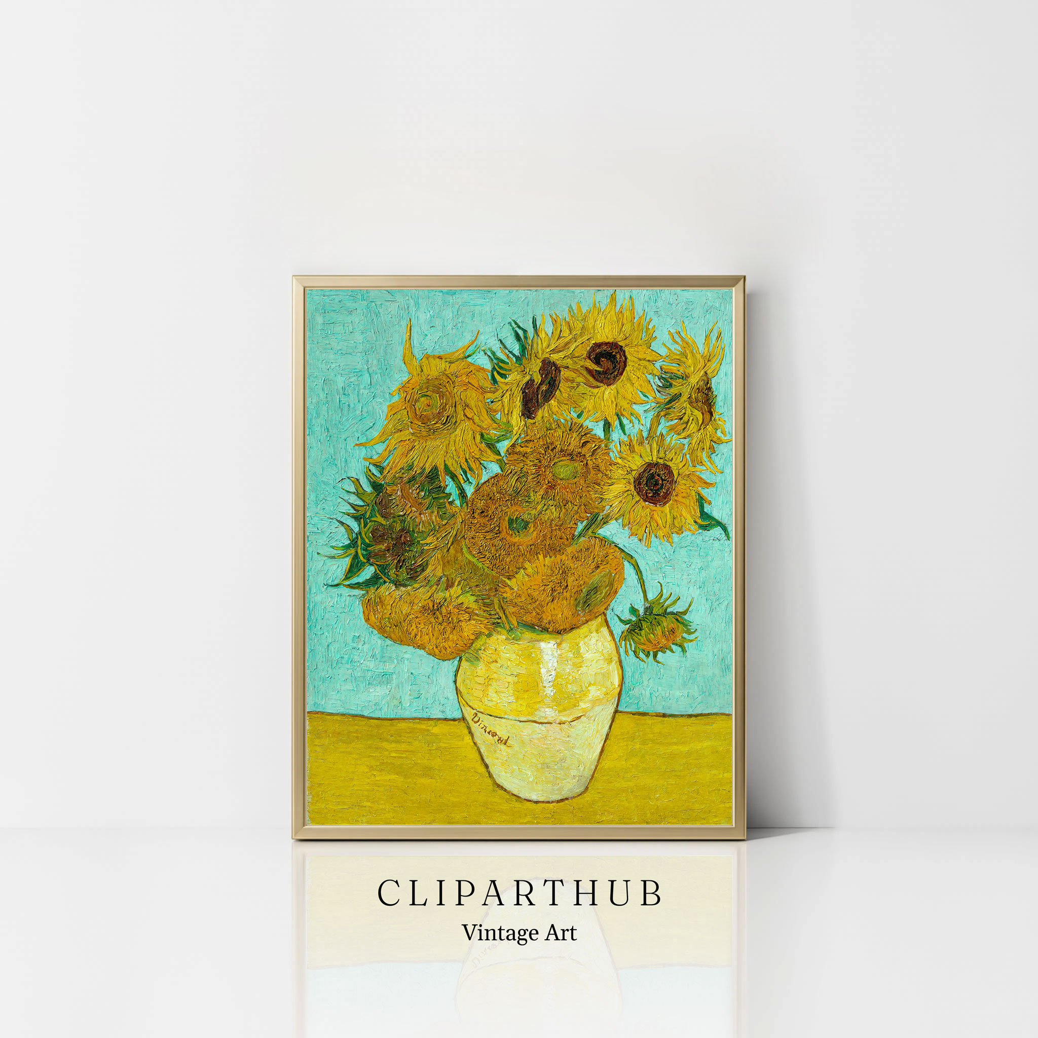 Vase with Twelve Sunflowers Painting