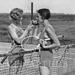 Vintage Tennis Cigarette Photo Closeup